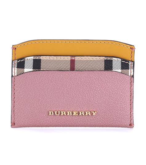 red burberry continental wallet with pink interior|burberry leather card holder.